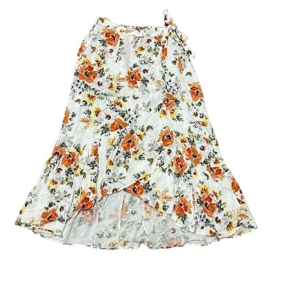 Torrid skirt size 1X floral high / low hem ruffle hem boho prairie cottagecore - Picture 2 of 5